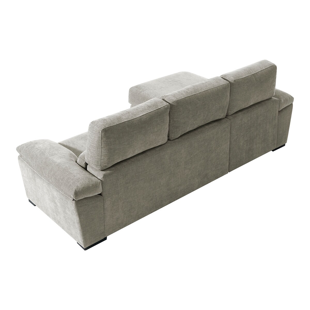 Sofá tapizado de 5 plazas con asientos deslizantes y chaise longue izquierda con arcón Cloud El Corte Inglés - Cemento Cemento-5