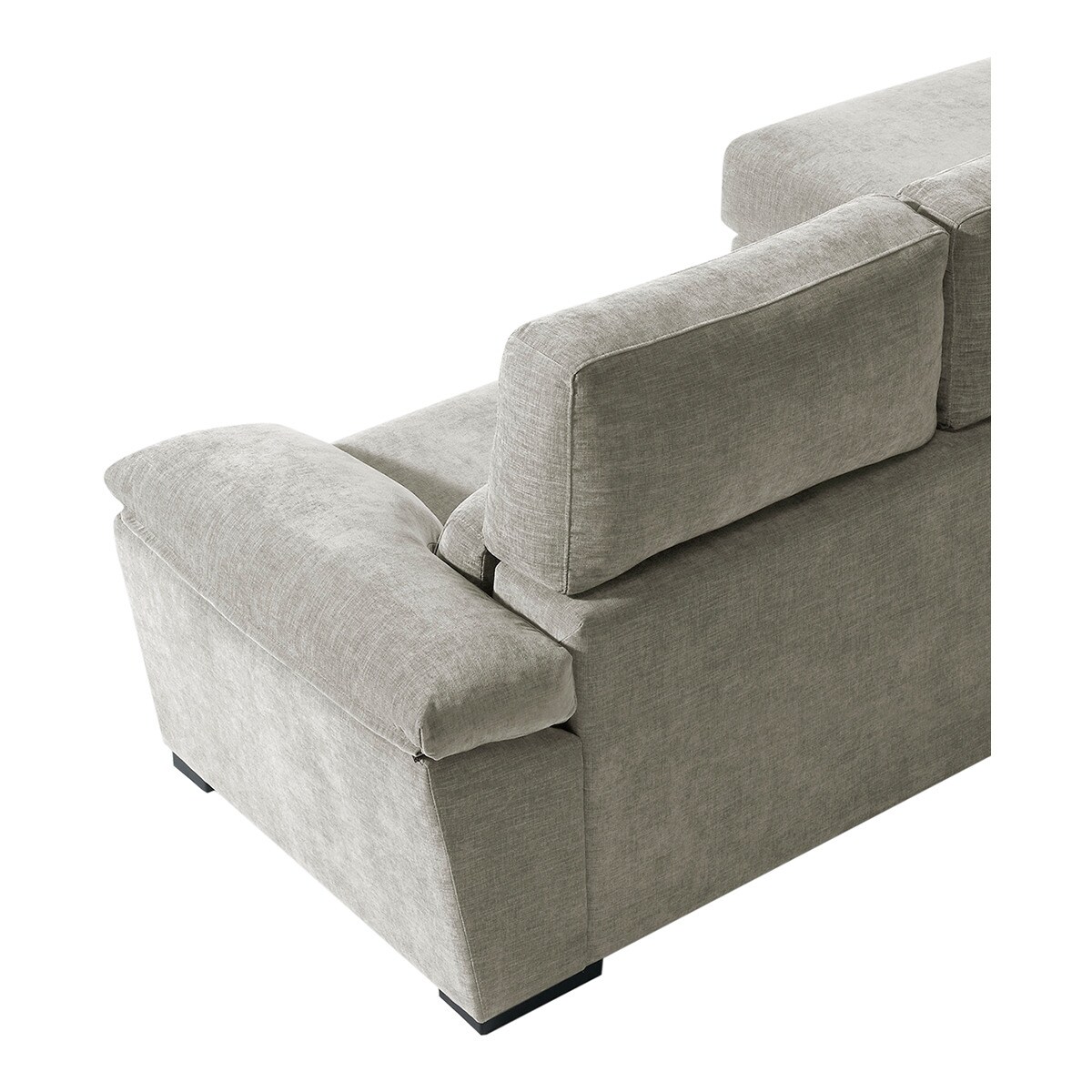 Sofá tapizado de 5 plazas con asientos deslizantes y chaise longue izquierda con arcón Cloud El Corte Inglés - Cemento Cemento-6