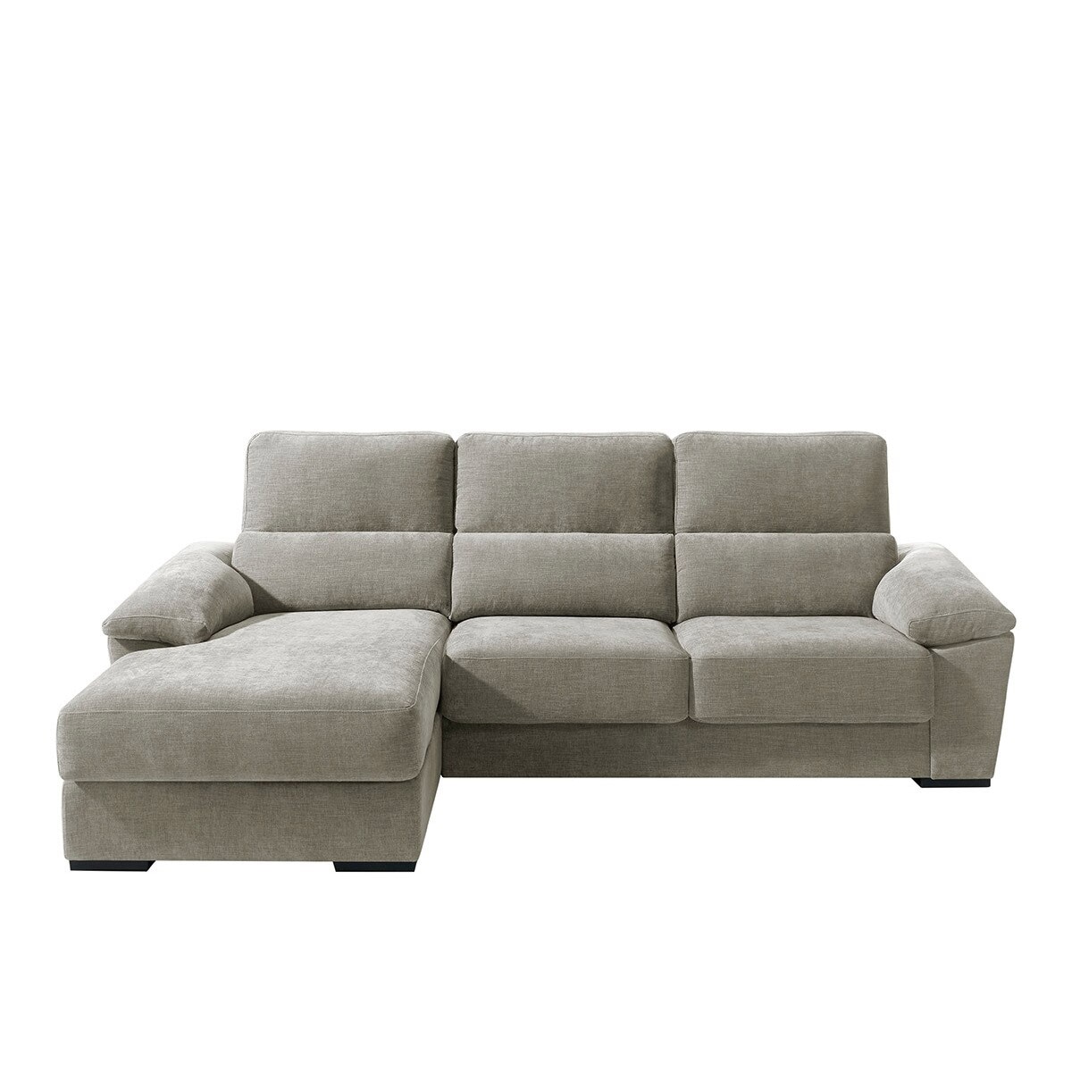 Sofá tapizado de 5 plazas con asientos deslizantes y chaise longue izquierda con arcón Cloud El Corte Inglés - Toffee Toffee-1