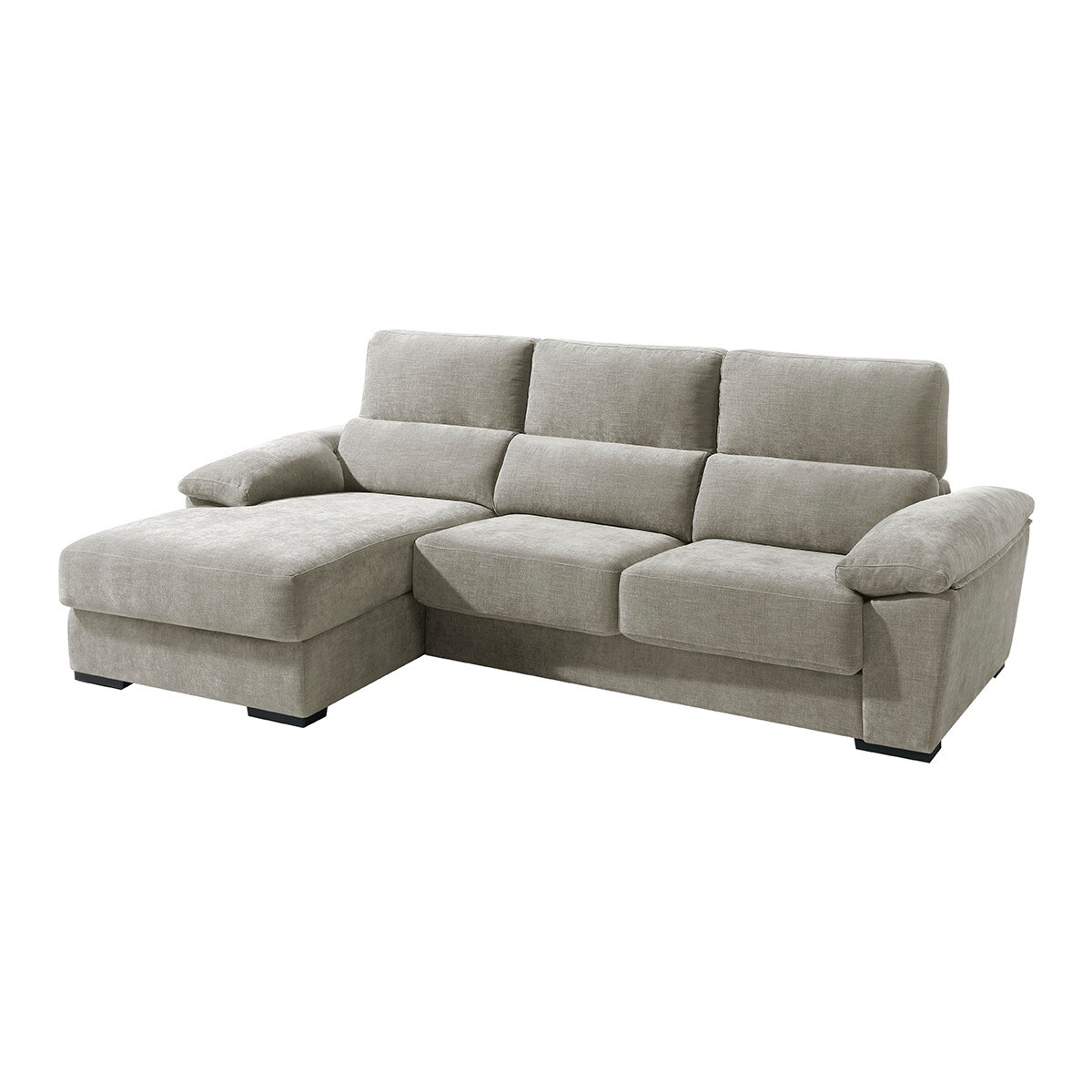 Sofá tapizado de 5 plazas con asientos deslizantes y chaise longue izquierda con arcón Cloud El Corte Inglés - Toffee Toffee-2
