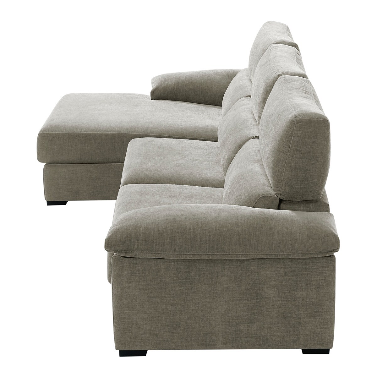 Sofá tapizado de 5 plazas con asientos deslizantes y chaise longue izquierda con arcón Cloud El Corte Inglés - Toffee Toffee-4