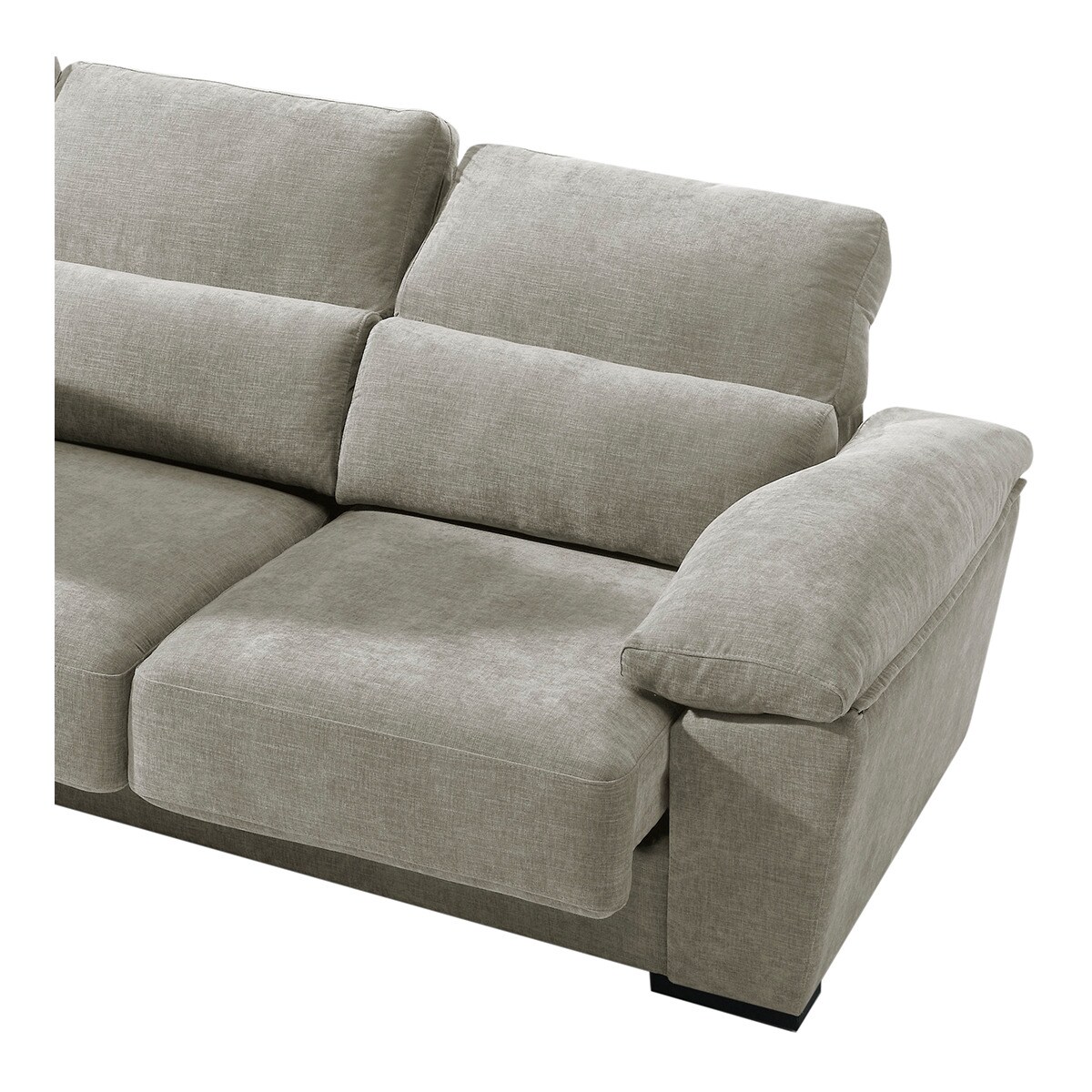 Sofá tapizado de 5 plazas con asientos deslizantes y chaise longue izquierda con arcón Cloud El Corte Inglés - Toffee Toffee-7