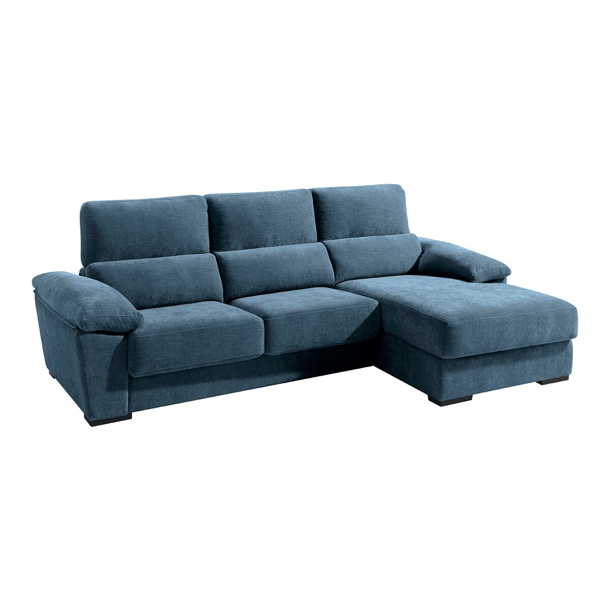 Sofá tapizado de 5 plazas con asientos deslizantes y chaiselongue derecha con arcón Cloud El Corte Inglés - Azul Océano Azul Océano-2