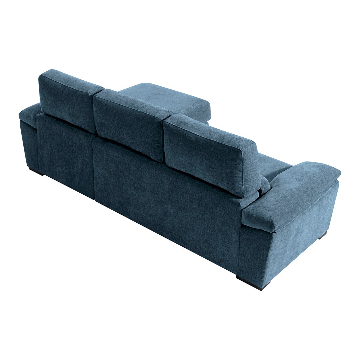 Sofá tapizado de 5 plazas con asientos deslizantes y chaiselongue derecha con arcón Cloud El Corte Inglés - Azul Océano Azul Océano-5