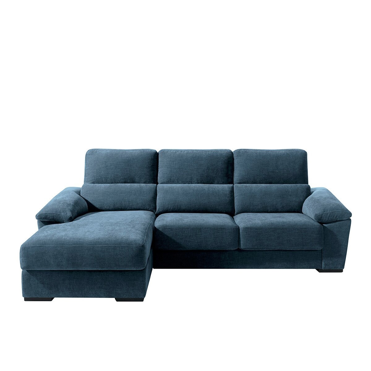 Sofá tapizado de 5 plazas con asientos deslizantes y chaise longue izquierda con arcón Cloud El Corte Inglés - Azul Océano Azul Océano-1