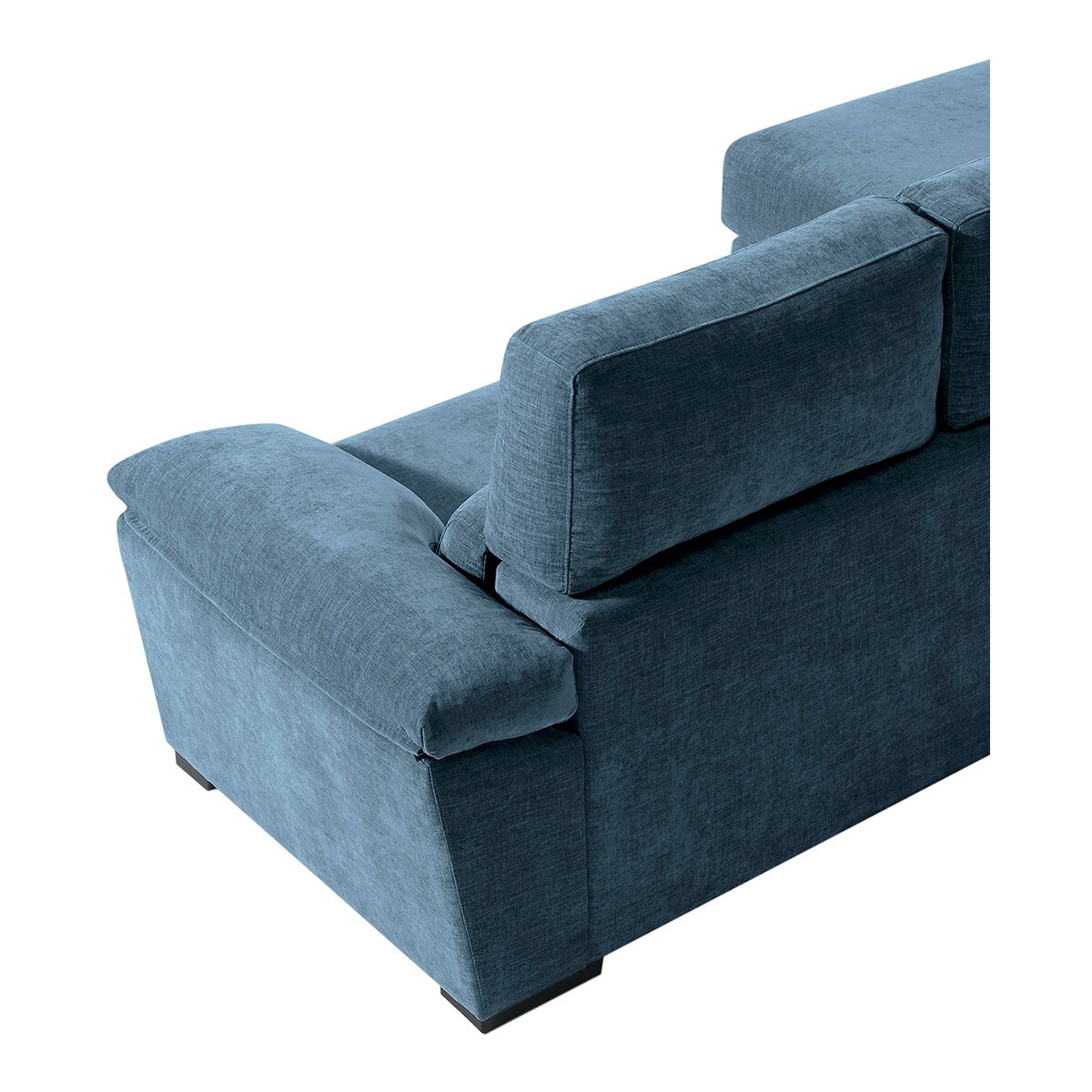 Sofá tapizado de 5 plazas con asientos deslizantes y chaise longue izquierda con arcón Cloud El Corte Inglés - Azul Océano Azul Océano-6