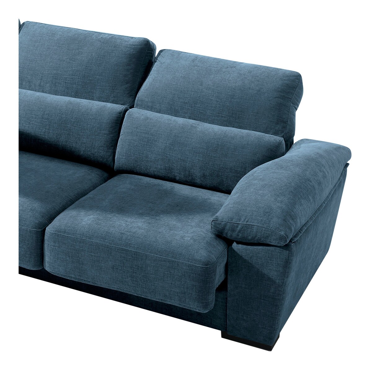 Sofá tapizado de 5 plazas con asientos deslizantes y chaise longue izquierda con arcón Cloud El Corte Inglés - Azul Océano Azul Océano-7