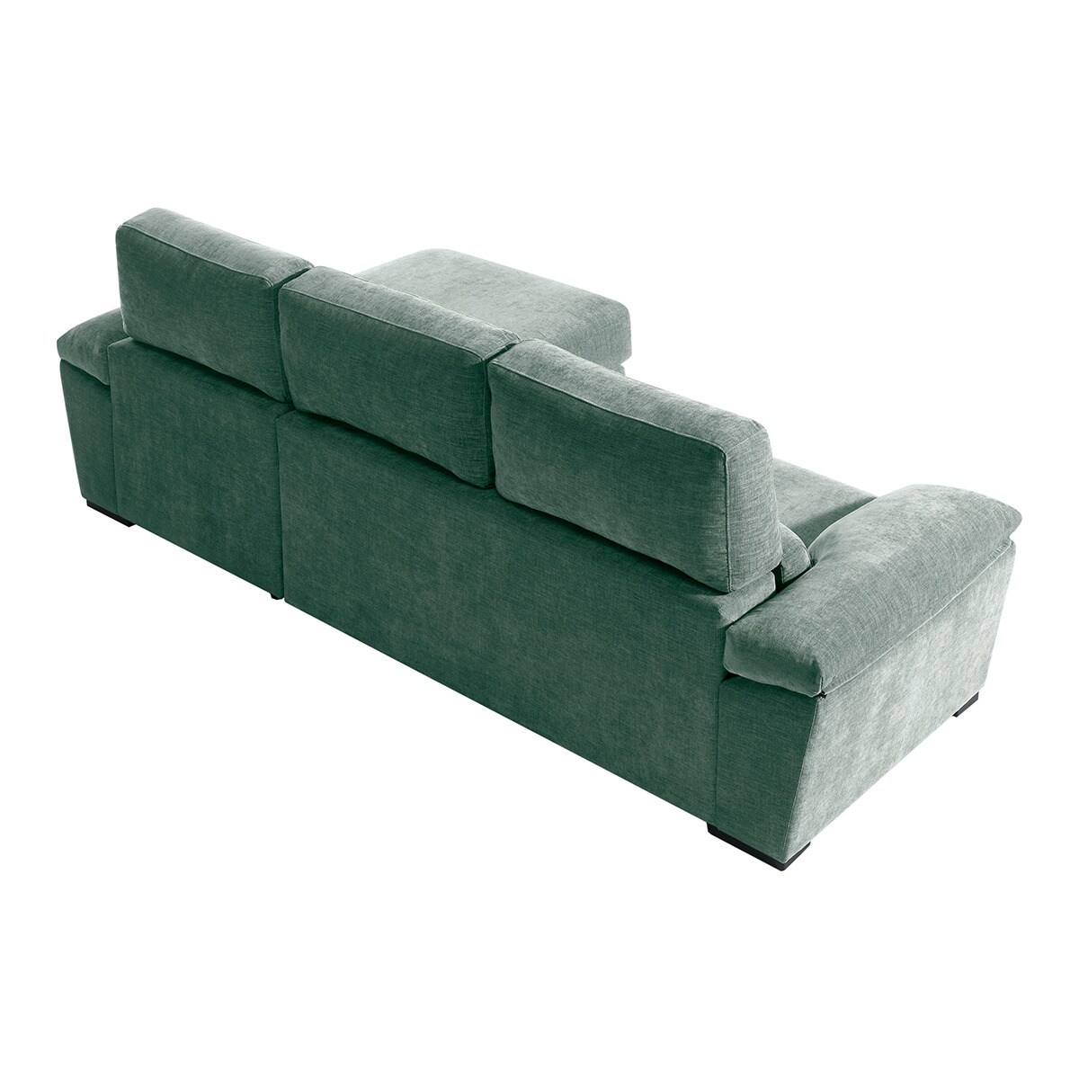 Sofá tapizado de 5 plazas con asientos deslizantes y chaiselongue derecha con arcón Cloud El Corte Inglés - Verde Agua Verde Agua-5