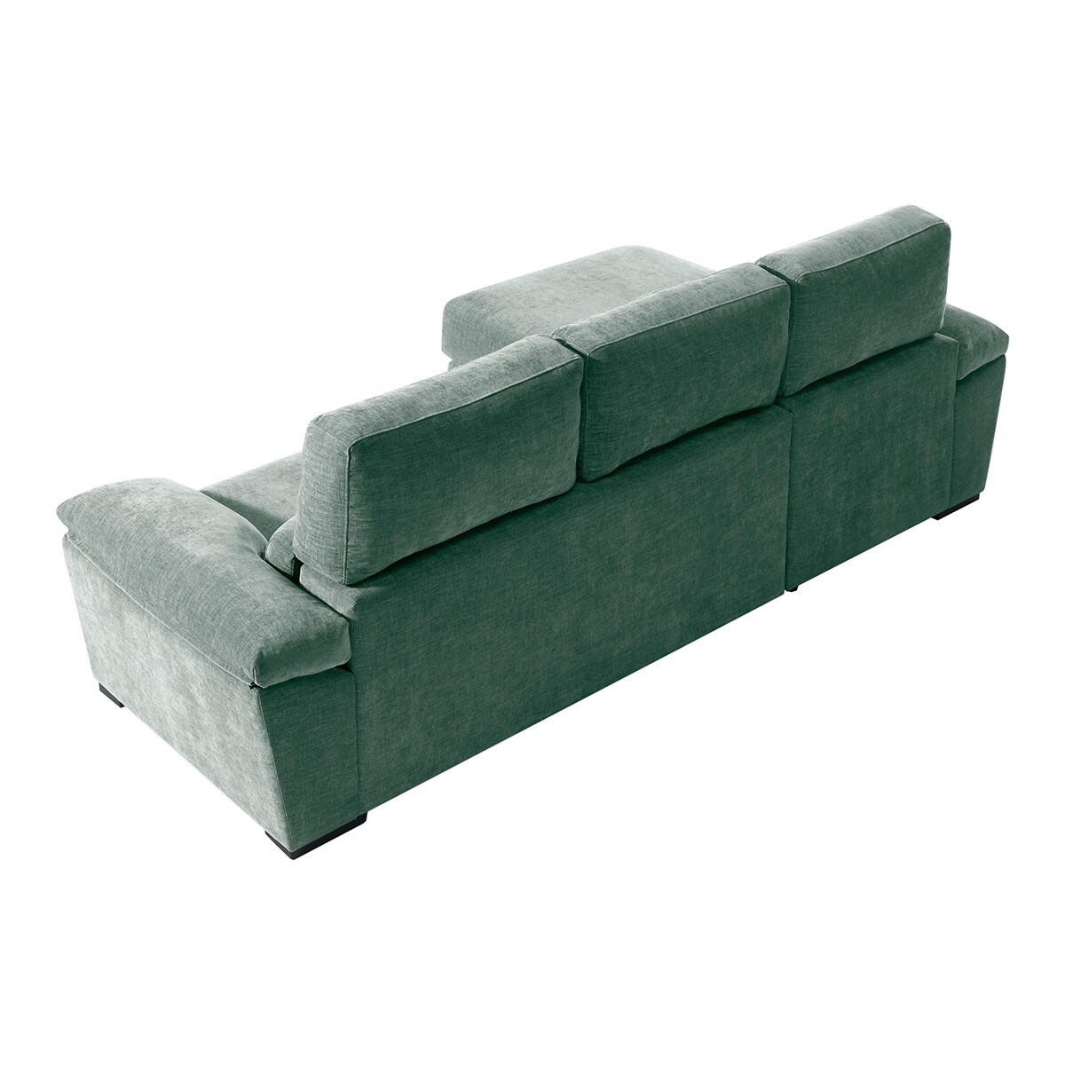 Sofá tapizado de 5 plazas con asientos deslizantes y chaise longue izquierda con arcón Cloud El Corte Inglés - Verde Agua Verde Agua-5