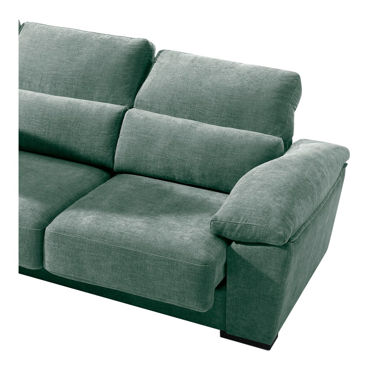 Sofá tapizado de 5 plazas con asientos deslizantes y chaise longue izquierda con arcón Cloud El Corte Inglés - Verde Agua Verde Agua-7