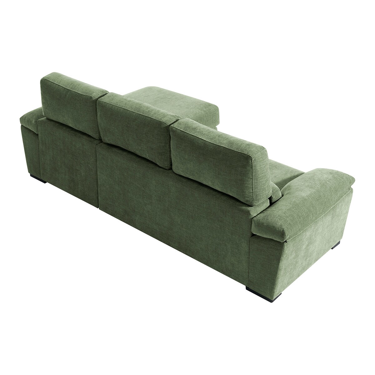 Sofá tapizado de 5 plazas con asientos deslizantes y chaiselongue derecha con arcón Cloud El Corte Inglés - Verde Bosque Verde Bosque-5