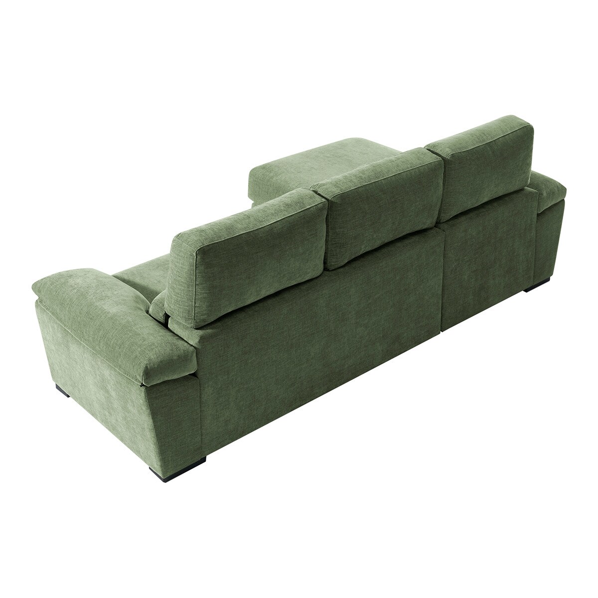 Sofá tapizado de 5 plazas con asientos deslizantes y chaise longue izquierda con arcón Cloud El Corte Inglés - Verde Bosque Verde Bosque-5