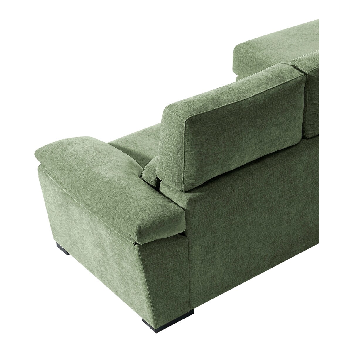 Sofá tapizado de 5 plazas con asientos deslizantes y chaise longue izquierda con arcón Cloud El Corte Inglés - Verde Bosque Verde Bosque-6