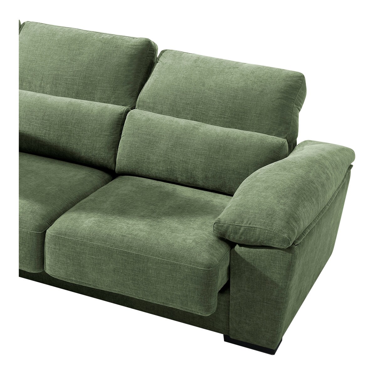 Sofá tapizado de 5 plazas con asientos deslizantes y chaise longue izquierda con arcón Cloud El Corte Inglés - Verde Bosque Verde Bosque-7