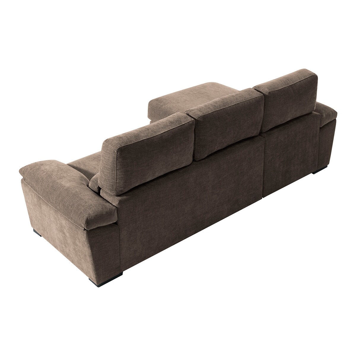 Sofá tapizado de 5 plazas con asientos deslizantes y chaise longue izquierda con arcón Cloud El Corte Inglés - Marrón Marrón-5
