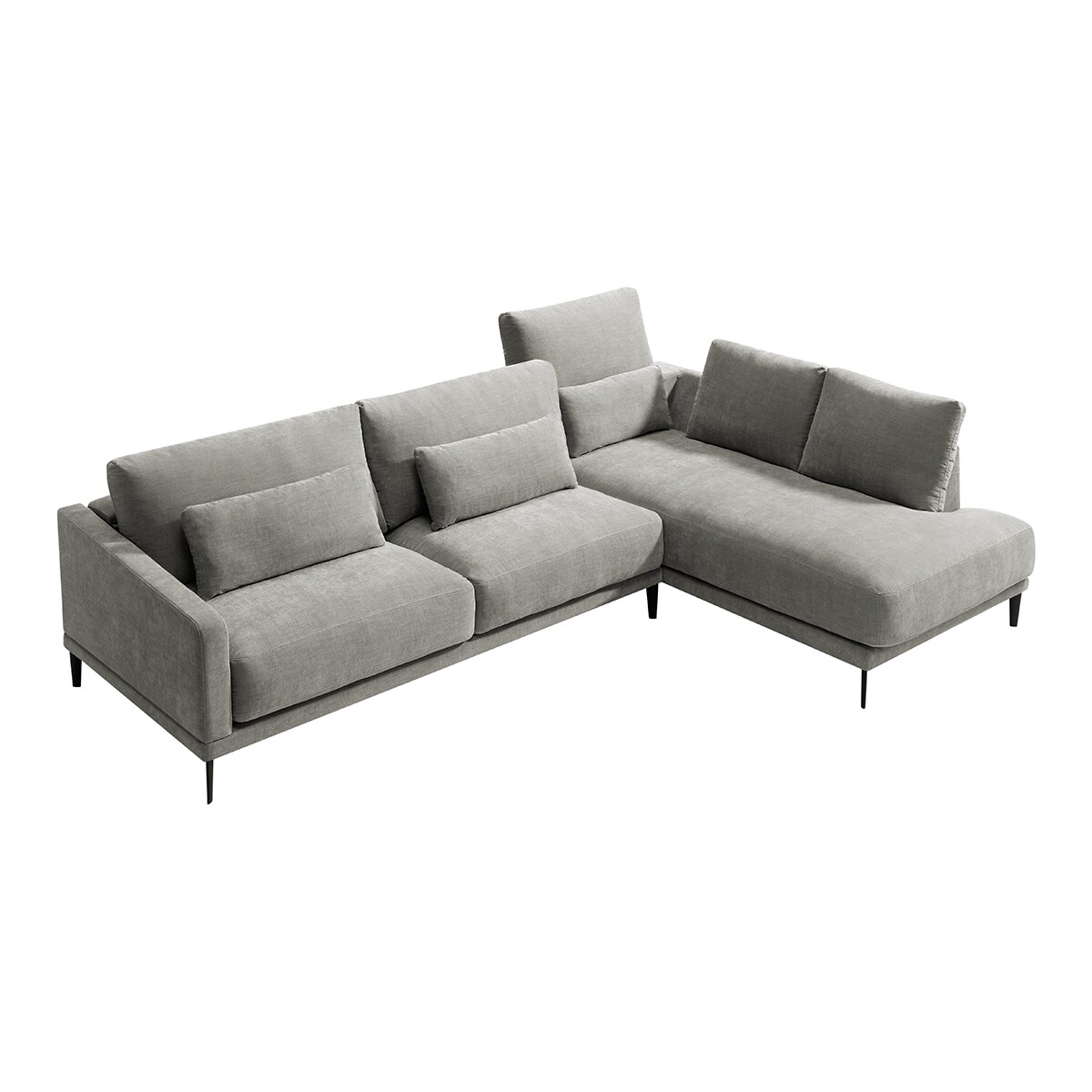 Sofá de canto com terminal direito Harvey Cimento-4