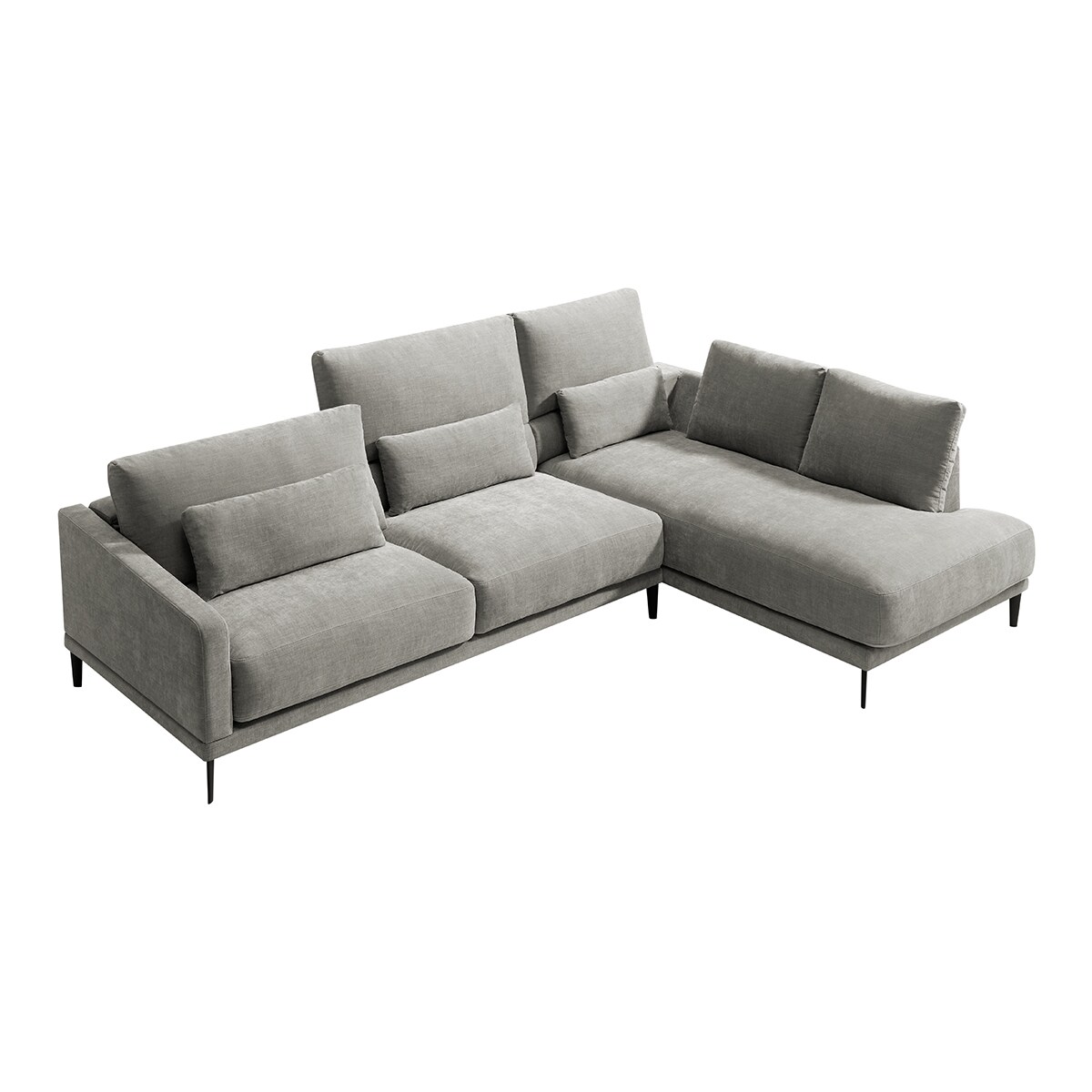 Sofá de canto com terminal direito Harvey Cimento-5