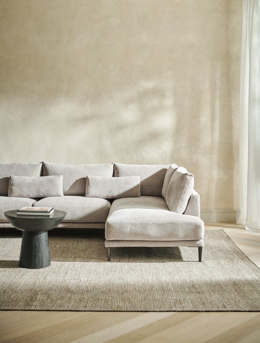 Sofá de canto com terminal direito Harvey Cimento-10