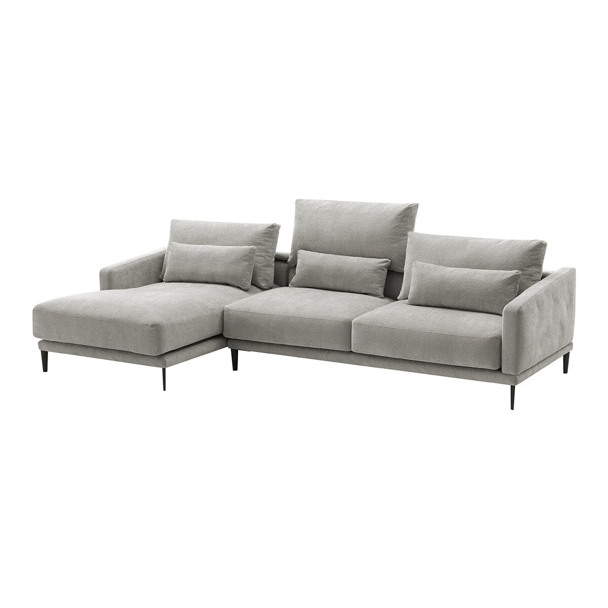 Sofá de 5 lugares com chaise longue esquerda Harvey Cimento-2