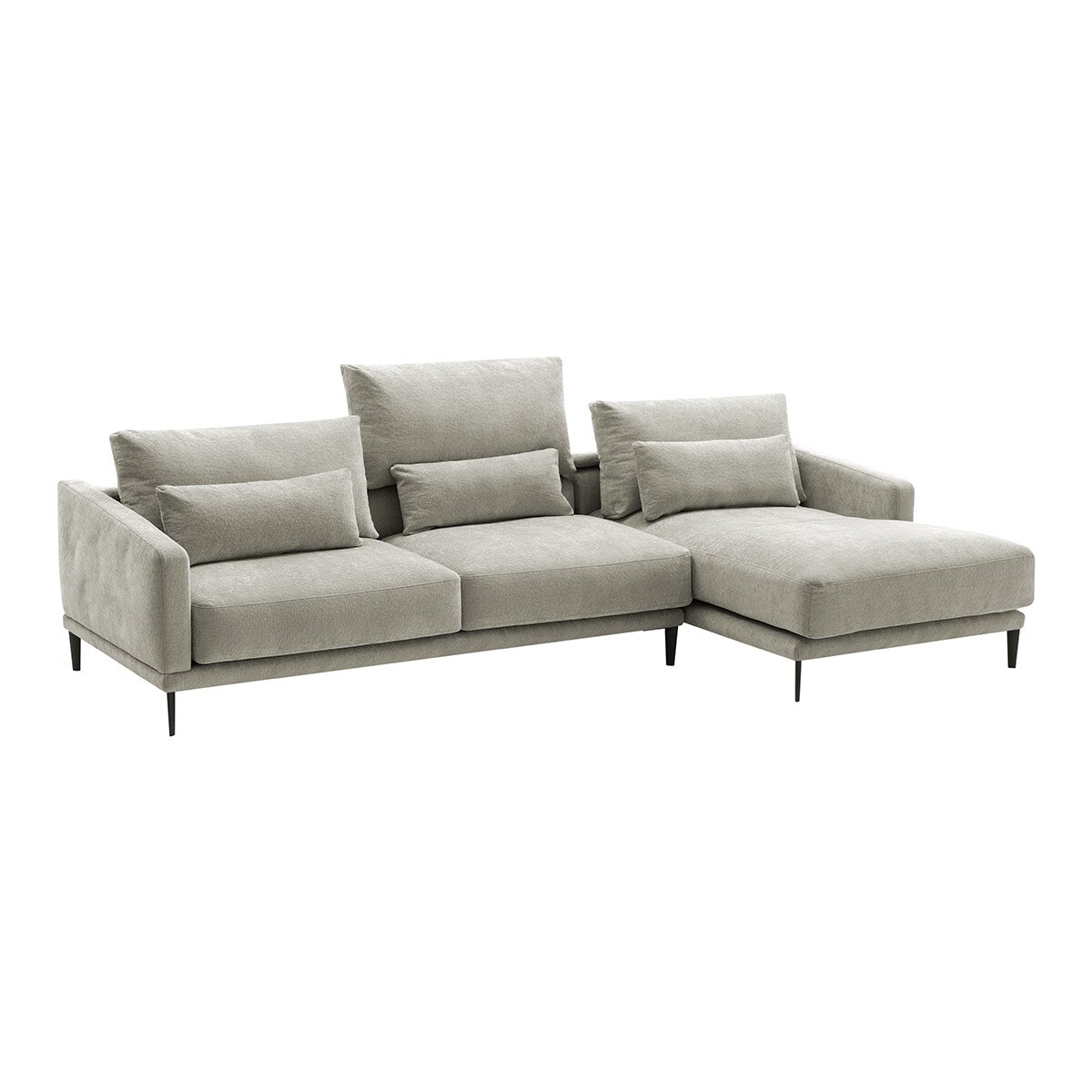 Imagen 2 de Sofá de 5 plazas con chaiselongue derecha Harvey - Boston Marrón Boston Marrón