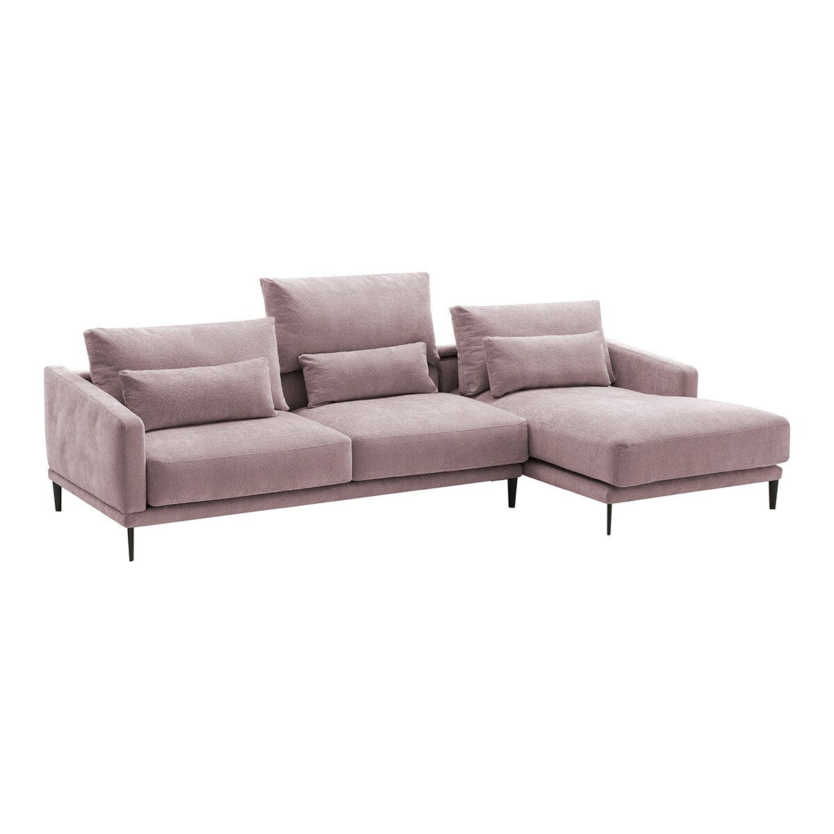 Imagen 2 de Sofá de 5 plazas con chaiselongue derecha Harvey - Boston Rosa Boston Rosa