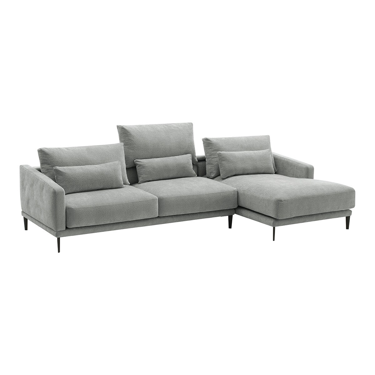 Sofá de 5 plazas con chaiselongue derecha Harvey El Corte Inglés - Gris claro Gris claro-2