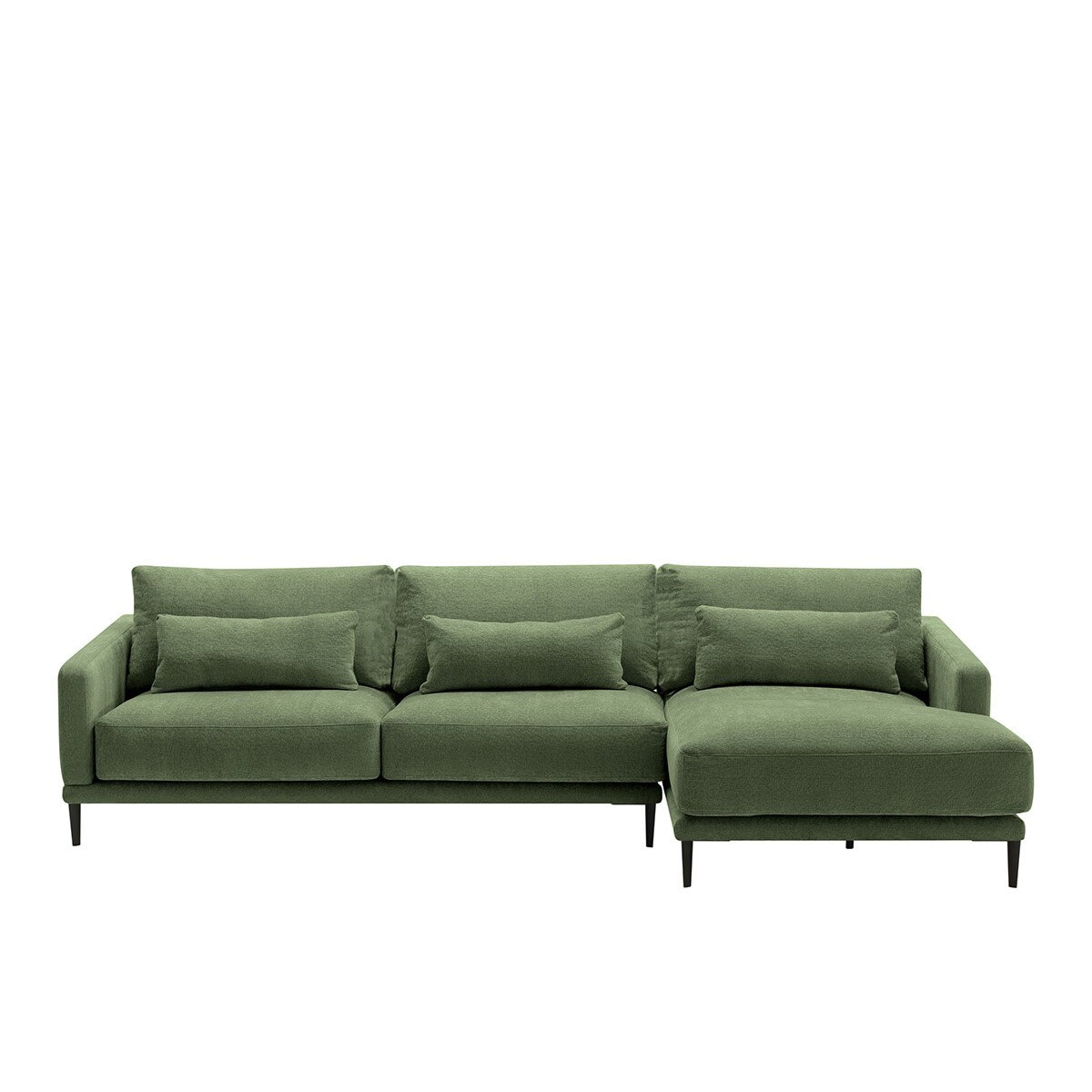 Sofá de 5 plazas con chaiselongue derecha Harvey El Corte Inglés - Verde Bosque Verde Bosque-1