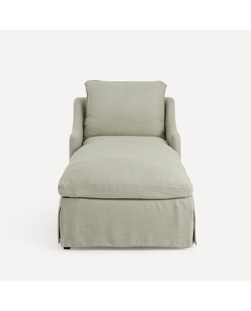 Chaise longue estofada em linho Hampton Pedra-2