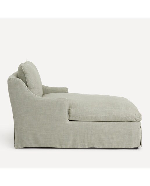 Chaise longue estofada em linho Hampton Pedra-3