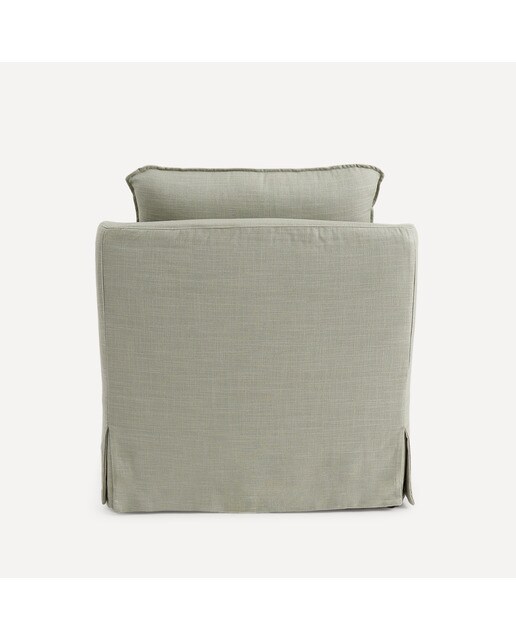 Chaise longue estofada em linho Hampton Pedra-4