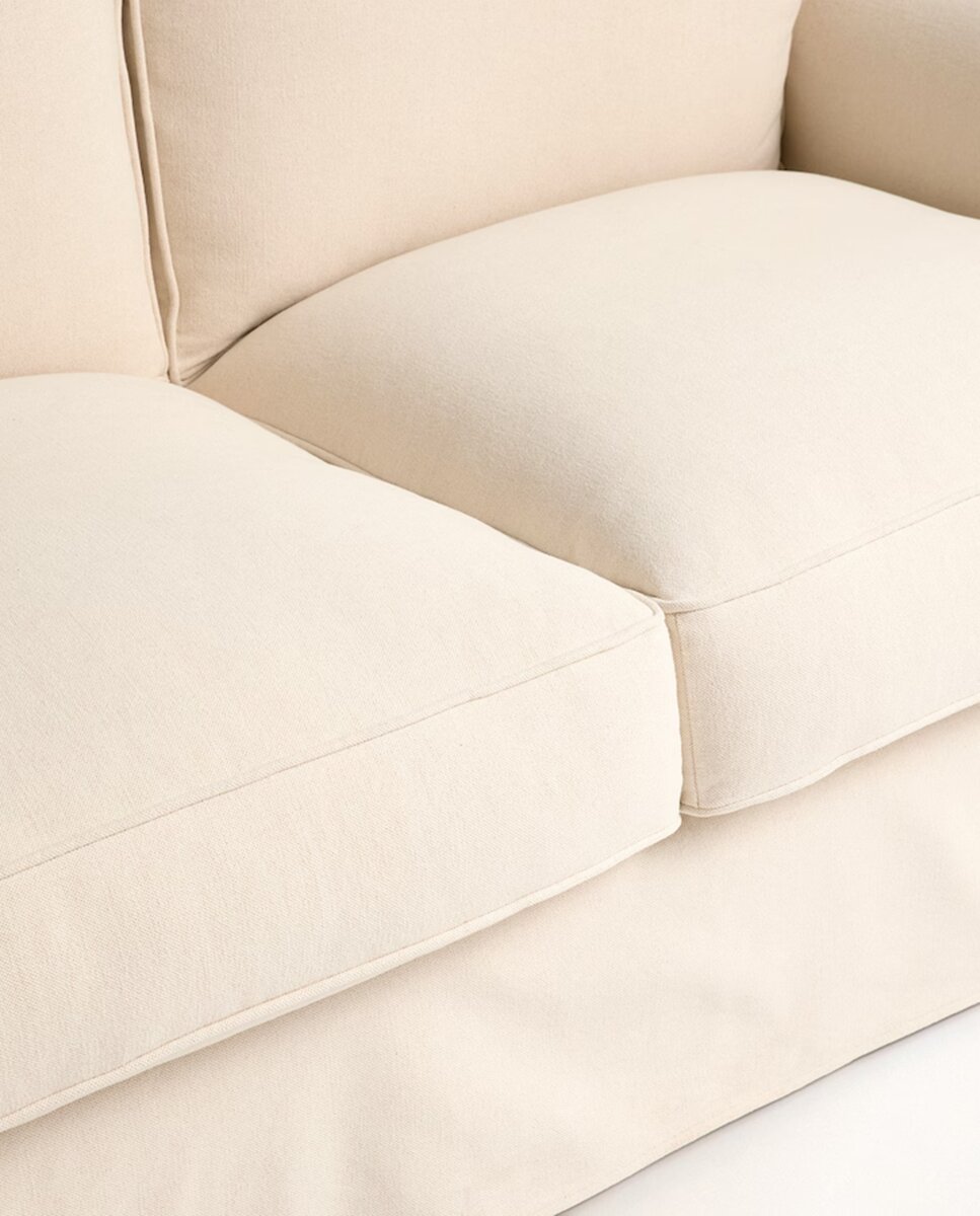 Sofá tapizado de algodón y lino con chaiselongue izquierda y brazo redondo Bolonia El Corte Inglés - Natural 240 cm Natural-3