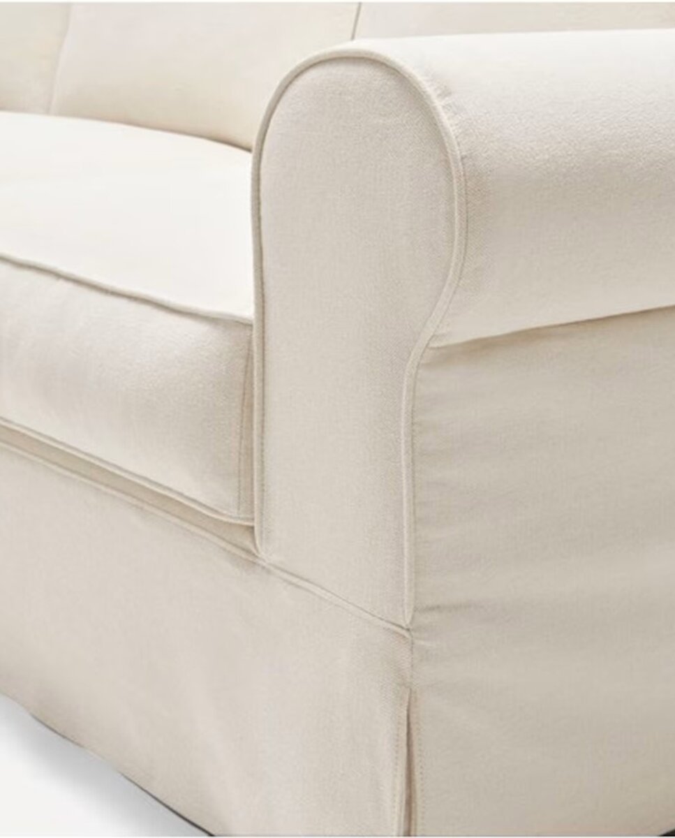 Sofá tapizado de algodón y lino con chaiselongue izquierda y brazo redondo Bolonia El Corte Inglés - Natural 240 cm Natural-4