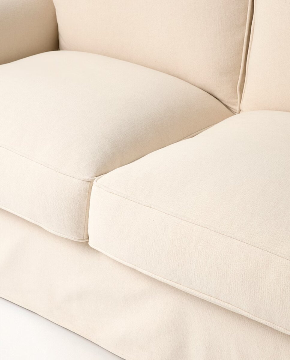 Sofá tapizado de algodón y lino con chaiselongue derecha y brazo redondo Bolonia El Corte Inglés - Natural 240 cm Natural-3