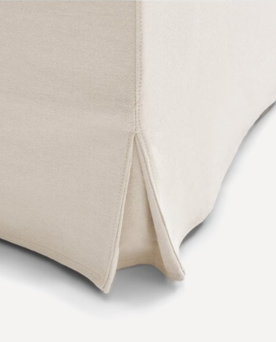Sofá tapizado de algodón y lino con chaiselongue derecha y brazo redondo Bolonia El Corte Inglés - Natural 240 cm Natural-5