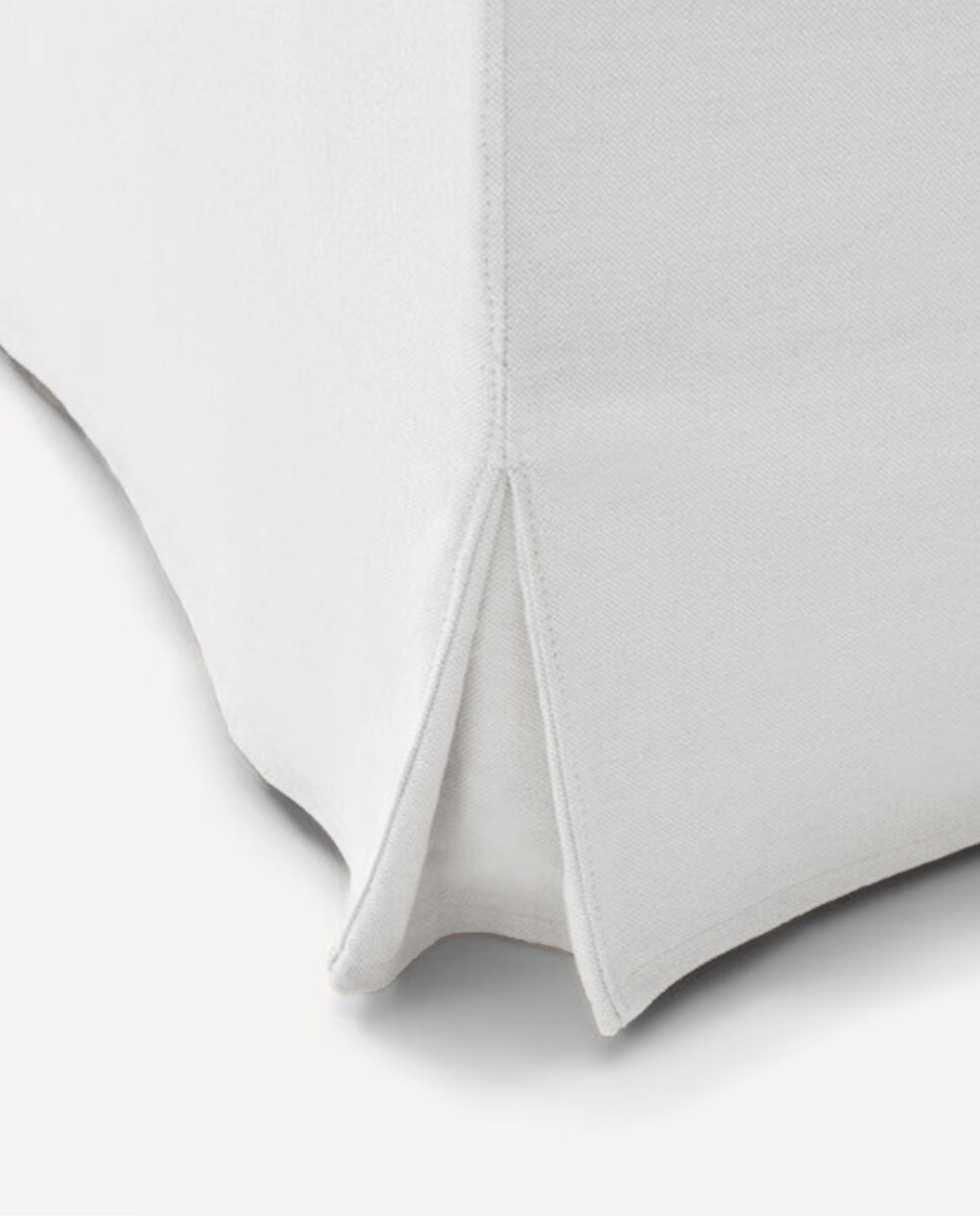 Imagen 4 de Sofá rinconera algodón y lino con brazo redondo Bolonia - Blanco 293 x 293 cm Blanco