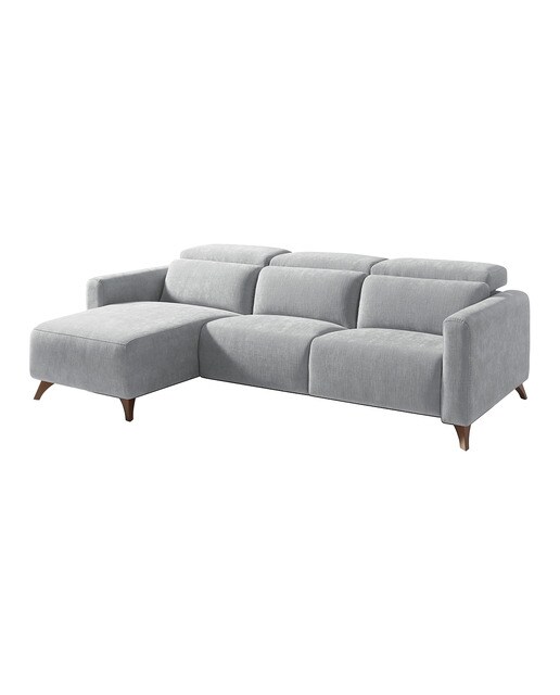 Sofá com Chaise-Longue Esquerda e 2 Assentos Relax Elétricos Oporto Pérola-2