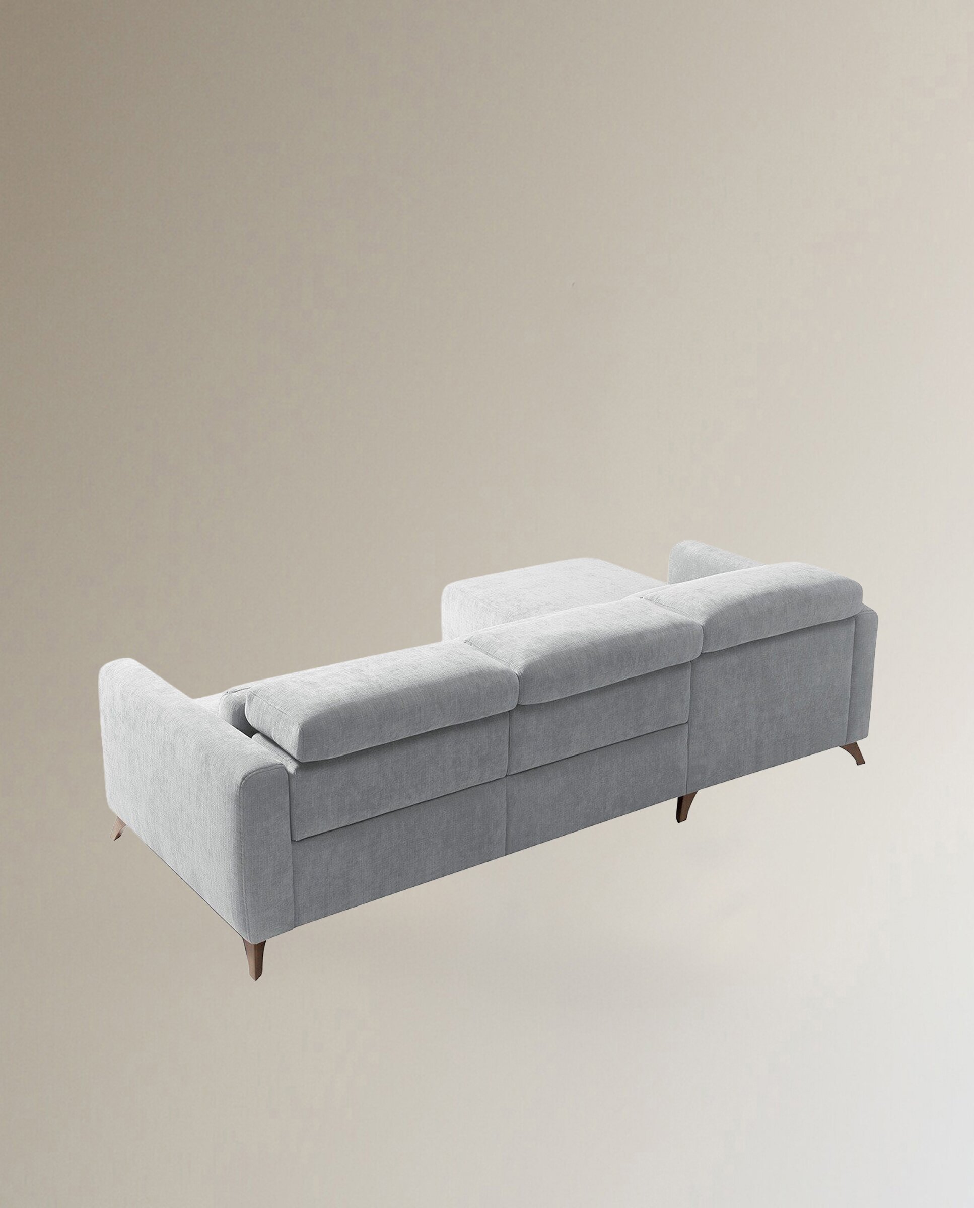 Sofá com Chaise-Longue Esquerda e 1 Assento Relax Elétrico Oporto Pérola-3