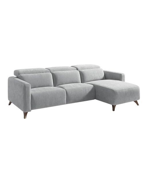 Sofá com Chaise-Longue Direita e 1 Assento Relax Elétrico Oporto Pérola-2