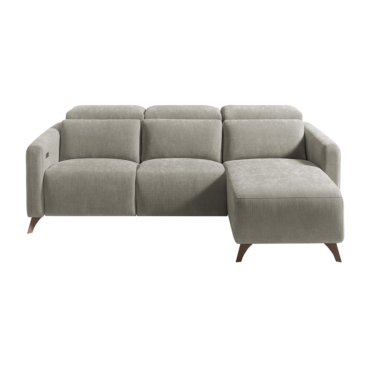 Sofá con chaiselongue derecha y 2 asientos relax eléctricos Oporto El Corte Inglés - Tostado 266 cm Tostado-1
