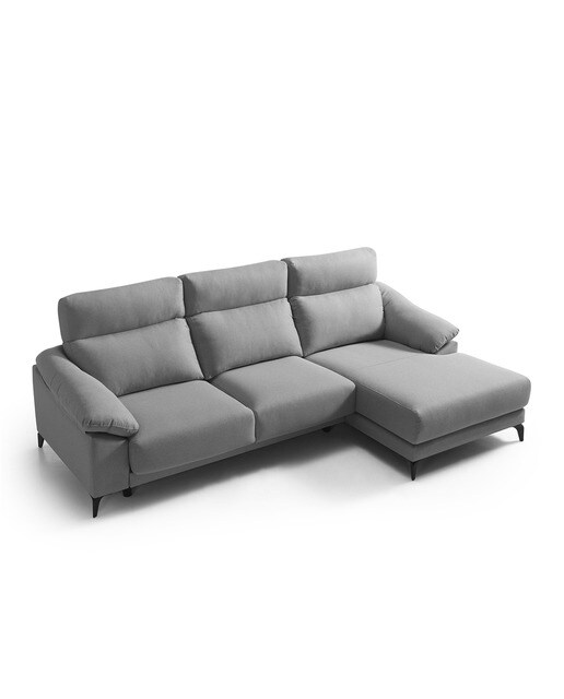 Sofá de 3 Lugares com Chaise-longue Direita Alabama Cinzento-claro-3