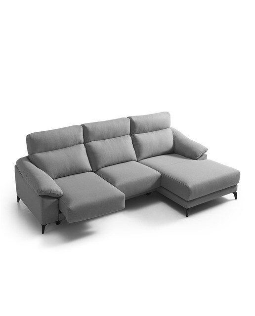 Sofá de 3 Lugares com Chaise-longue Direita Alabama Cinzento-claro-4