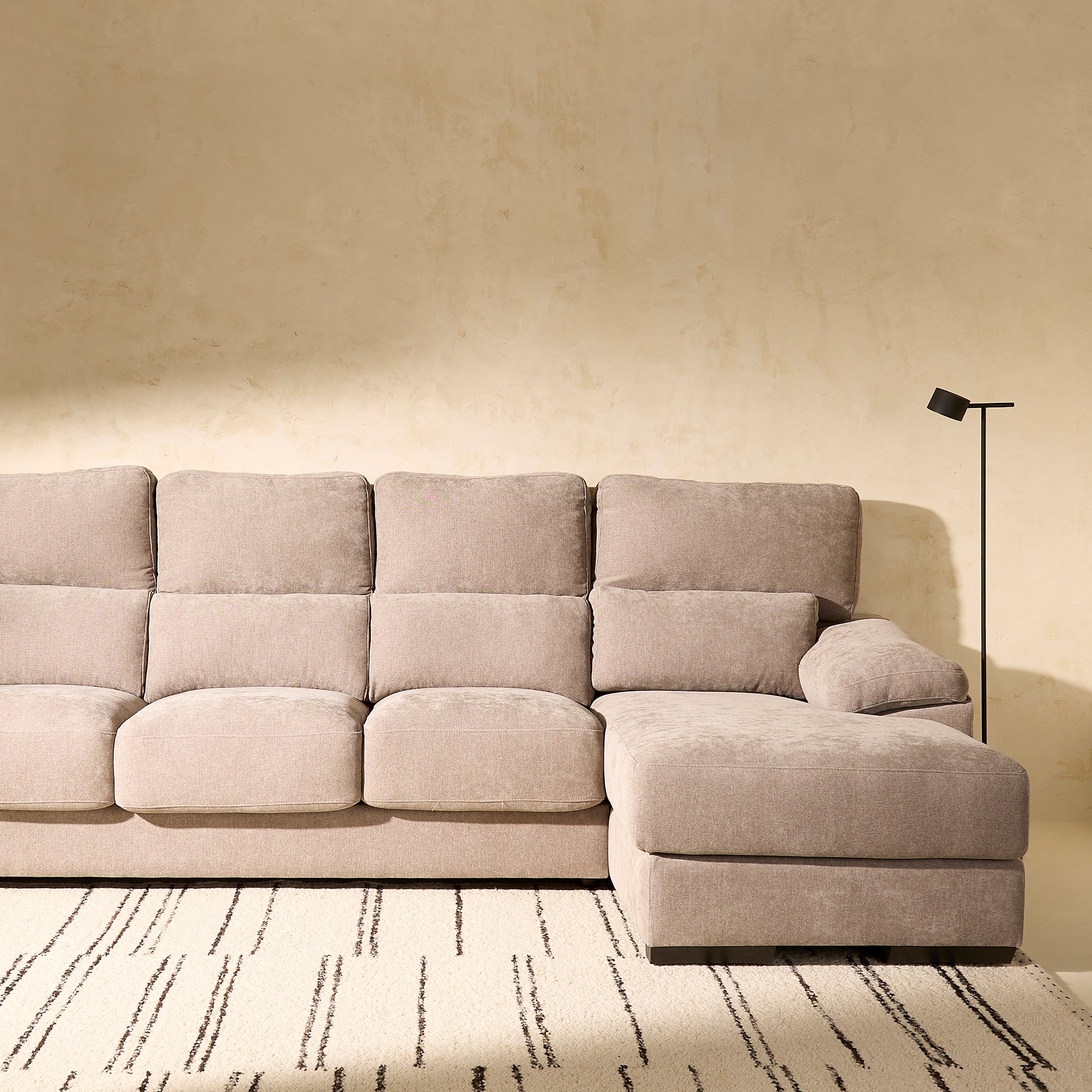 Imagem 0 de Sofá de 3 Lugares com Assentos Deslizantes e Chaise Longue Direita Jerte