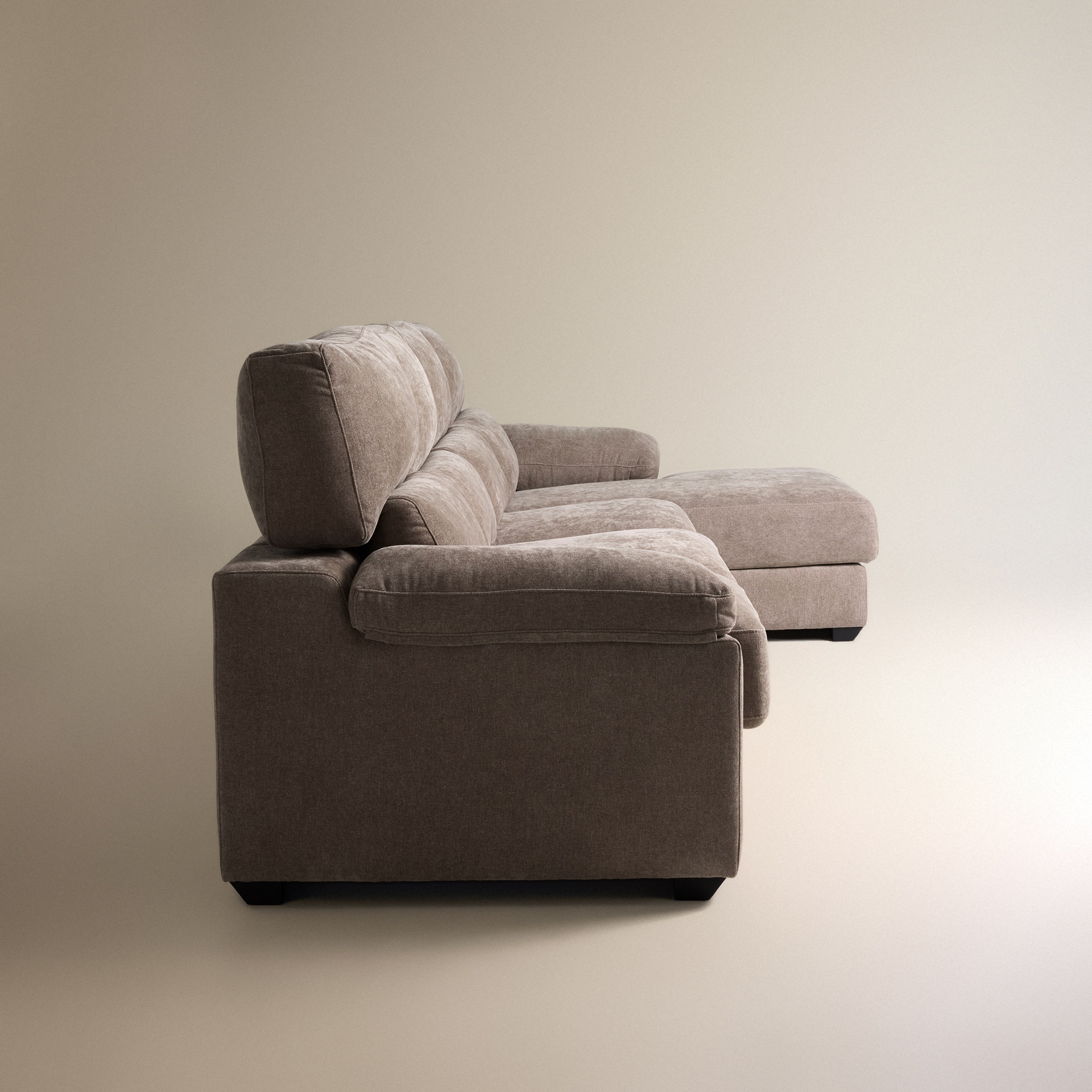 Sofá de 3 Lugares com Assentos Deslizantes e Chaise Longue Direita Jerte Storm - Torrado-4
