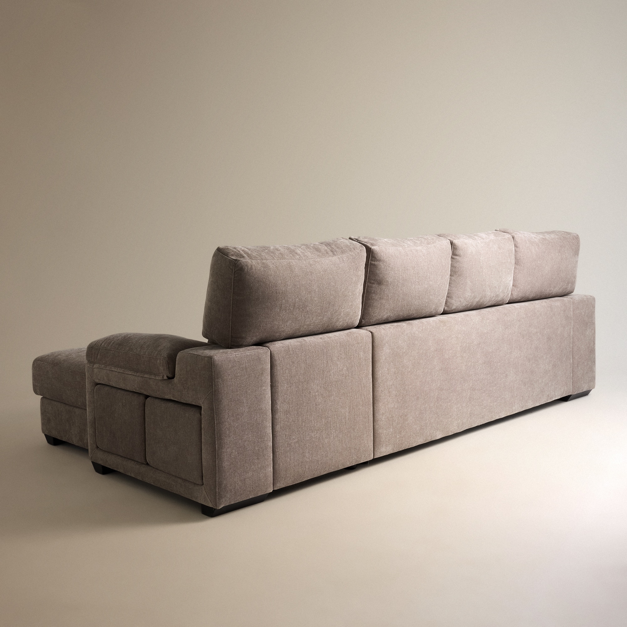 Sofá de 3 Lugares com Assentos Deslizantes e Chaise Longue Direita Jerte Storm - Torrado-7