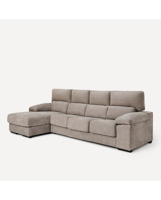 Sofá de 3 plazas con asientos deslizantes y chaiselongue izquierda Jerte El Corte Inglés. - Storm/Tostado Storm/Tostado-2