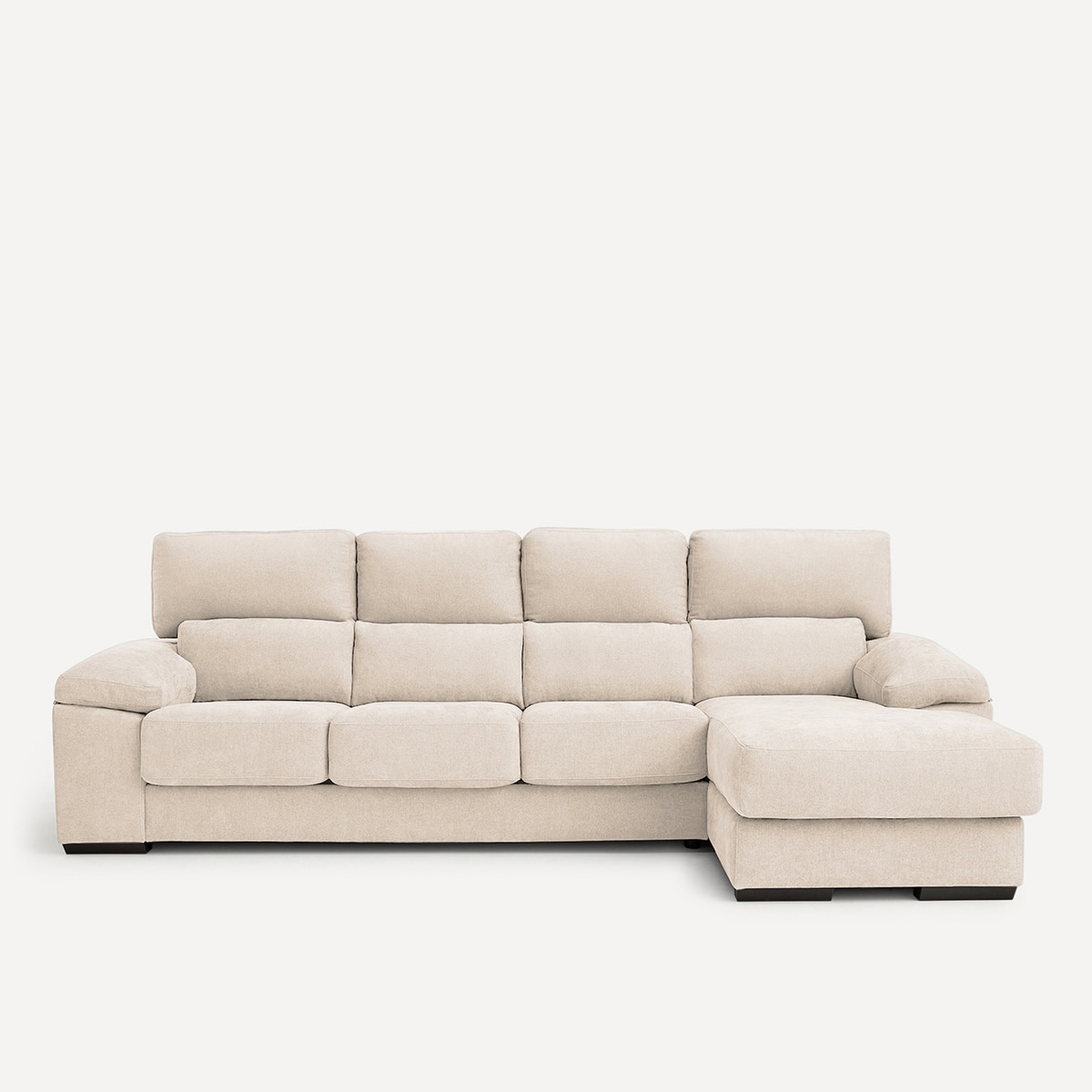Sofá de 3 plazas con asientos deslizantes y chaiselongue derecha Jerte El Corte Inglés - Storm/Crudo Storm/Crudo-1