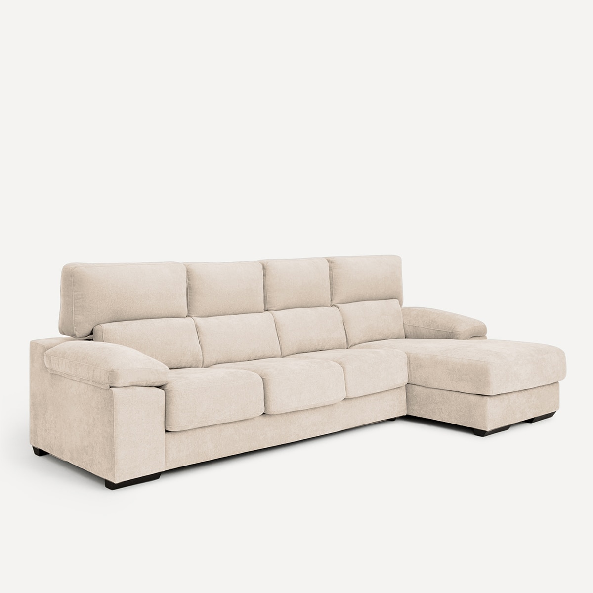 Sofá de 3 plazas con asientos deslizantes y chaiselongue derecha Jerte El Corte Inglés - Storm/Crudo Storm/Crudo-2