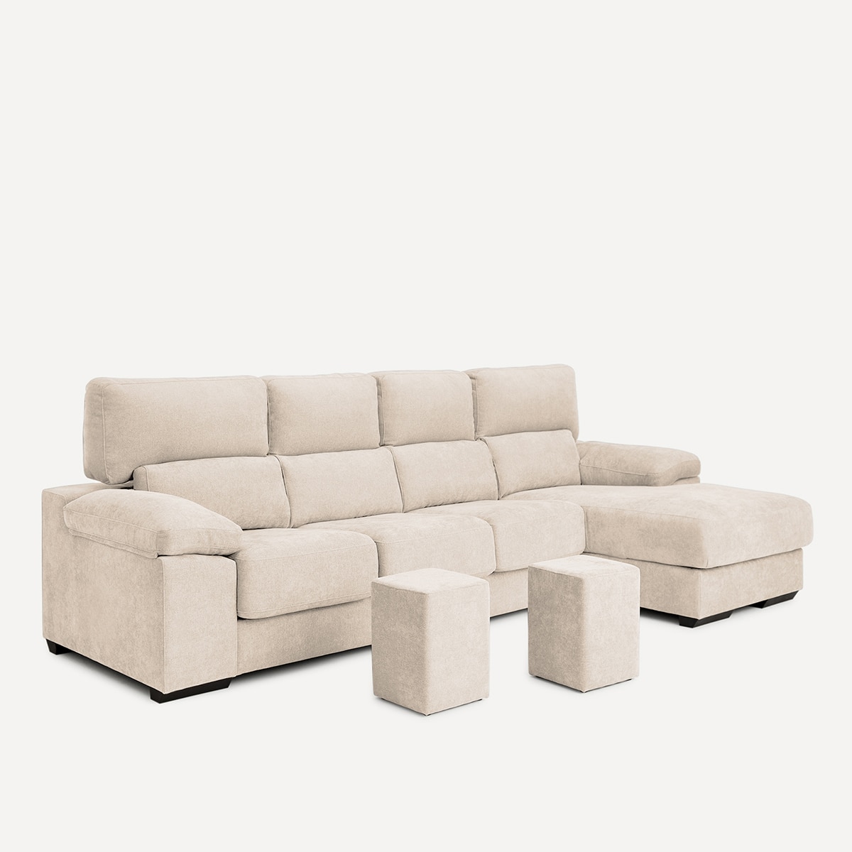 Sofá de 3 plazas con asientos deslizantes y chaiselongue derecha Jerte El Corte Inglés - Storm/Crudo Storm/Crudo-7