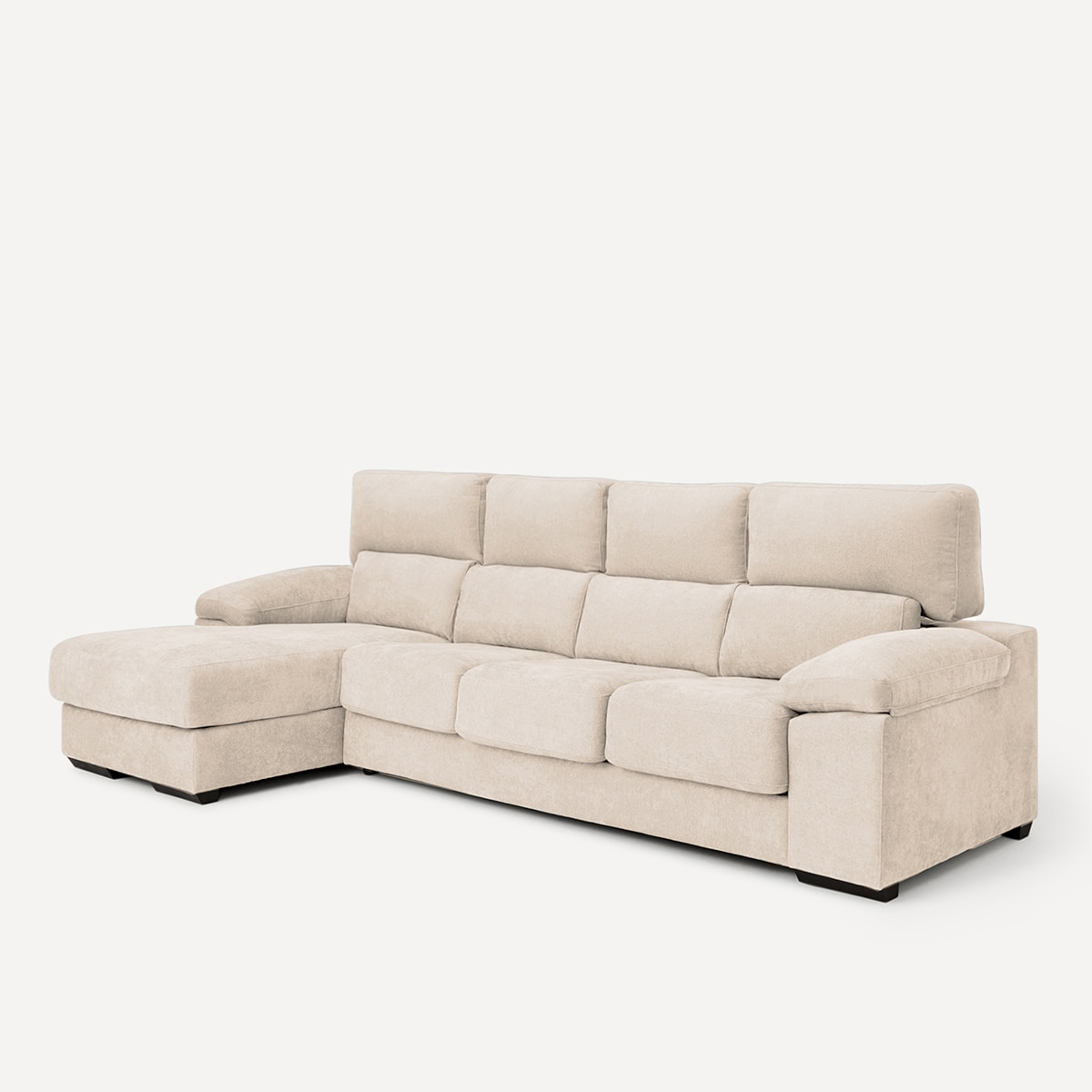Sofá de 3 plazas con asientos deslizantes y chaiselongue izquierda Jerte El Corte Inglés. - Storm/Crudo Storm/Crudo-2
