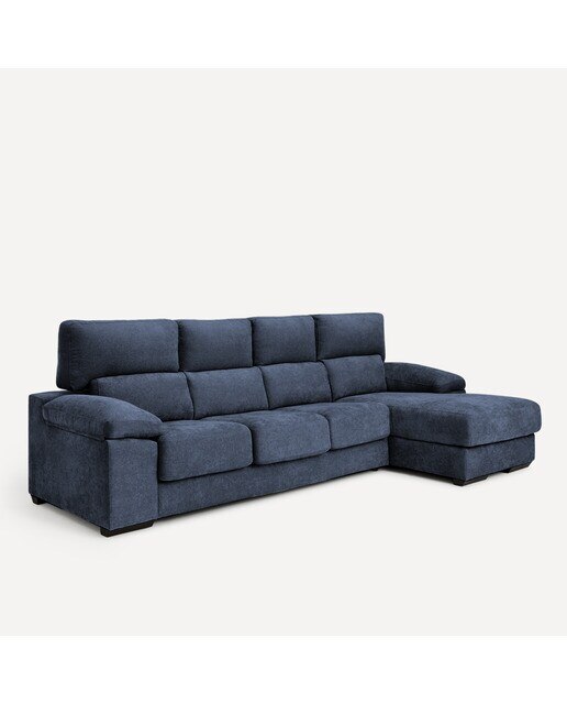Sofá de 3 plazas con asientos deslizantes y chaiselongue derecha Jerte El Corte Inglés - Storm/Azul Storm/Azul-2